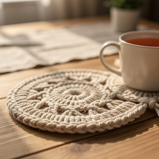 Easy Macrame Cord Coasters