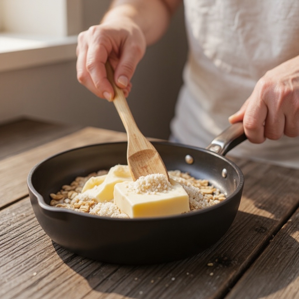 Step 1: In a medium saucepan, combine the butter and sugar. Measure your butter precisel