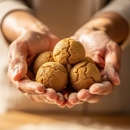 3-Ingredient Peanut Butter Puffs held in hand