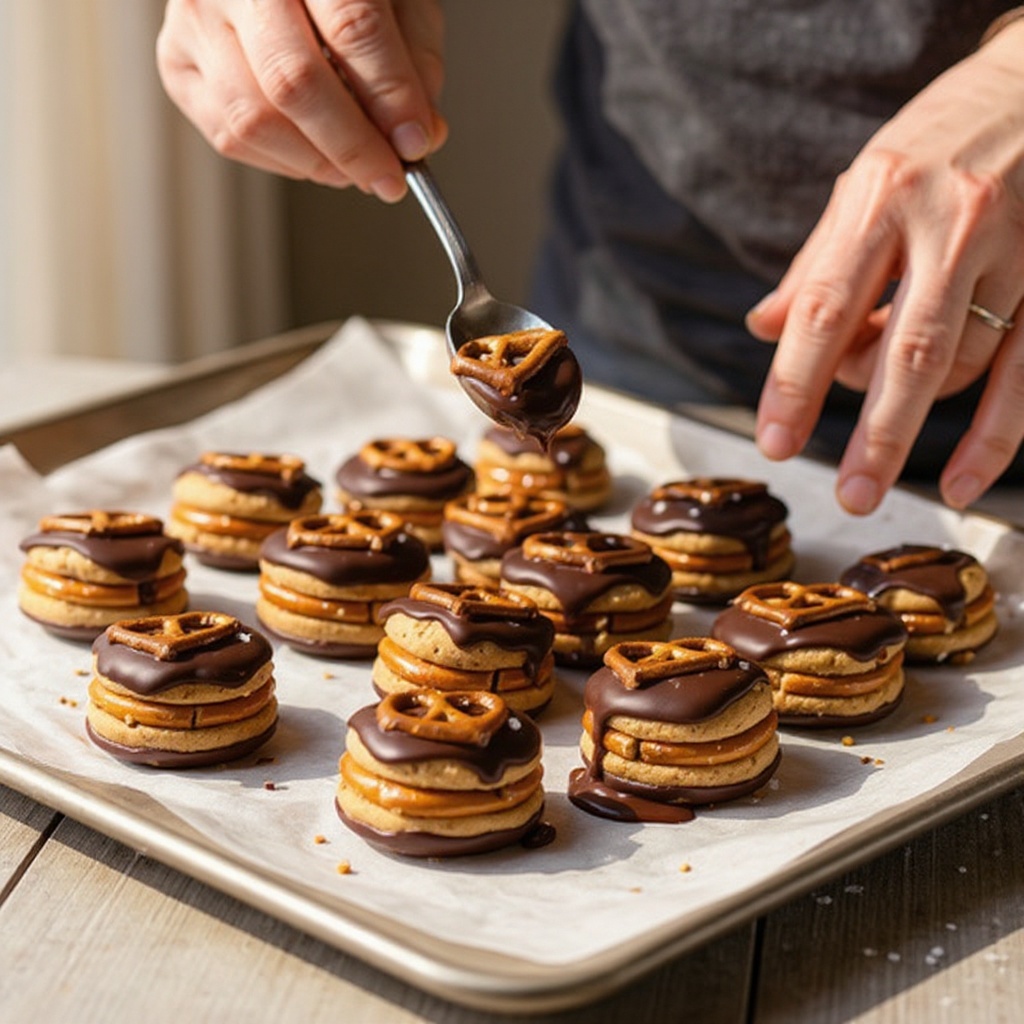 Step 7: Once all pretzel pieces are coated in peanut butter, take your second small micr