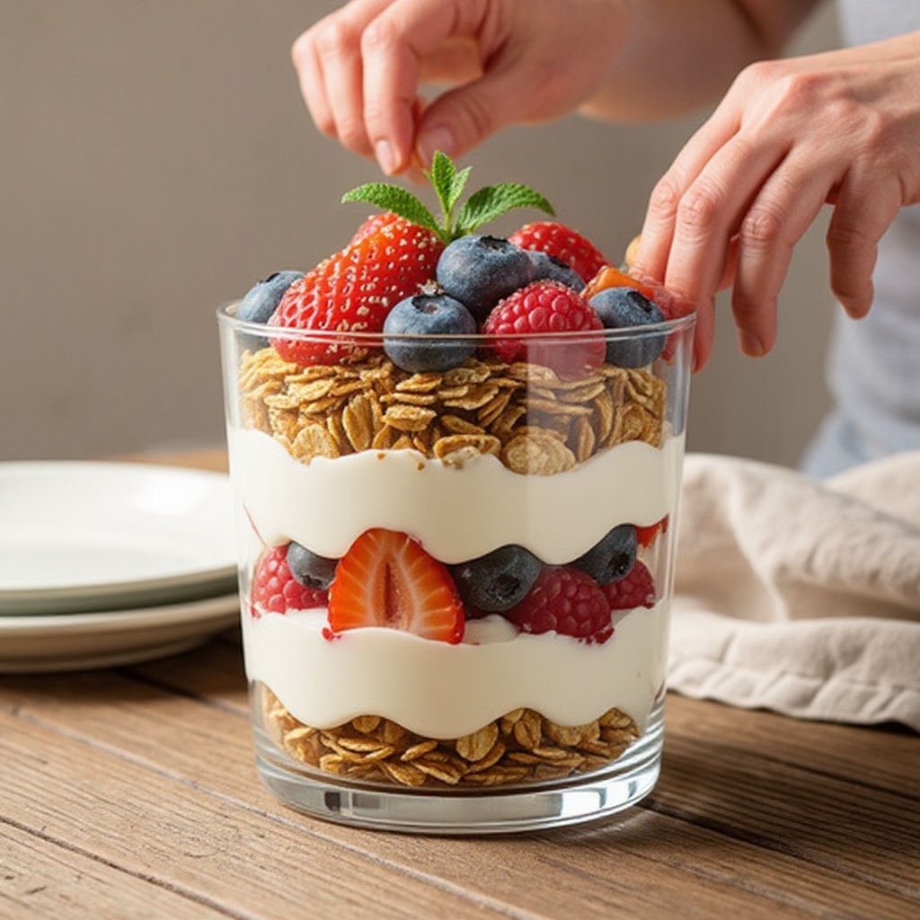 Step 5: Now, repeat the layering process. Spoon another 2 tablespoons of yogurt over the