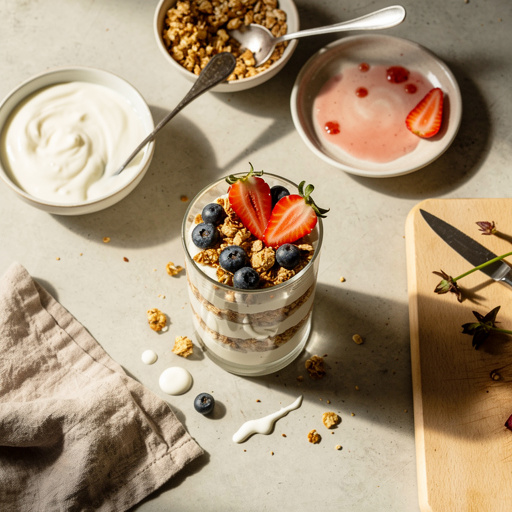 Multiple No-Bake Yogurt Parfait Stacks crafts from above