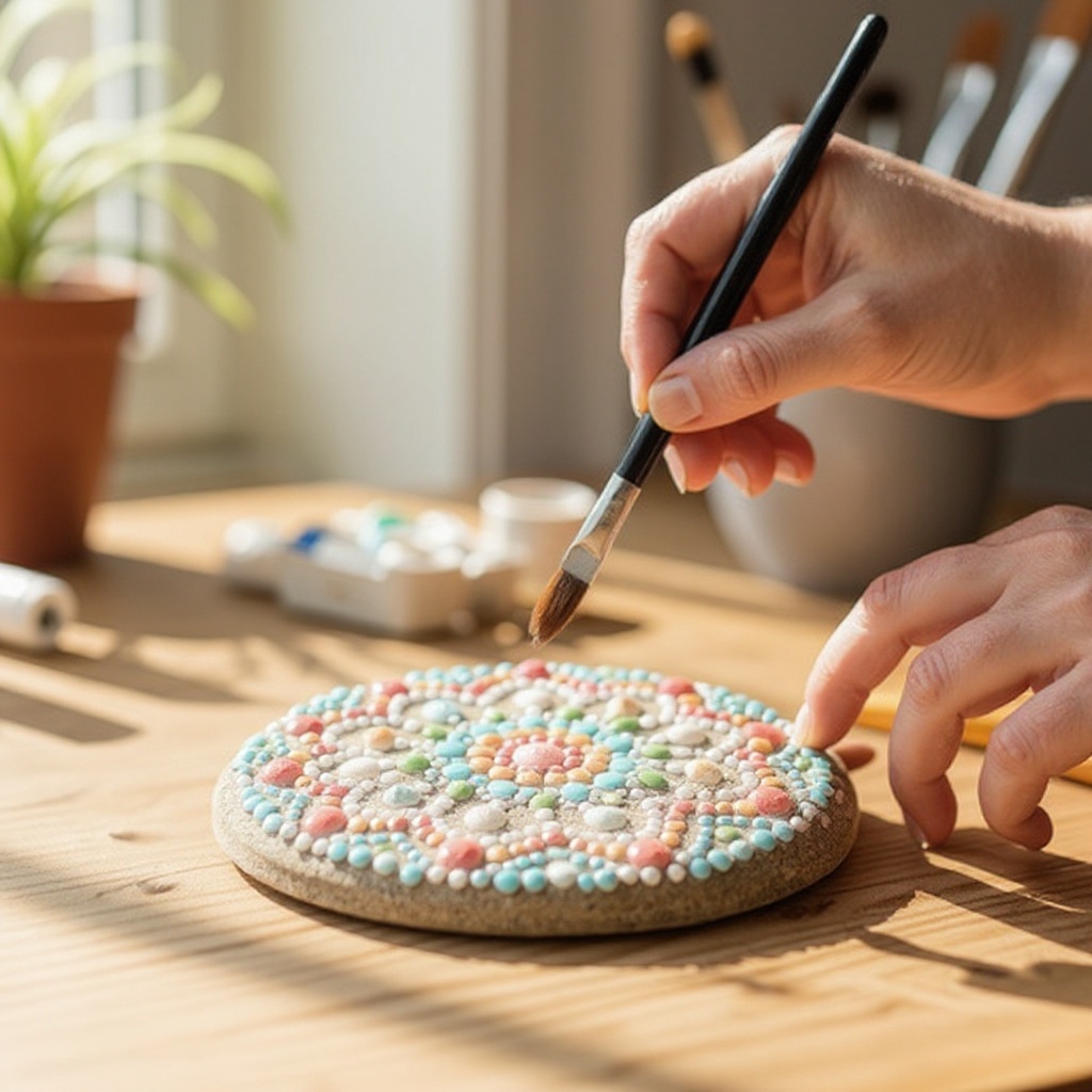 Step 4: Continue adding dots of the same color, maintaining a consistent spacing between