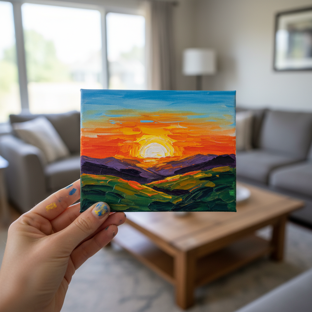 Easy Acrylic Painting Ideas held in hand