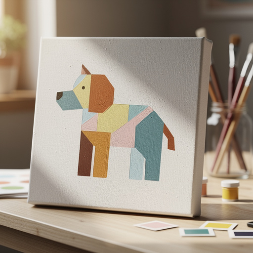 Canvas Color Block Animals
