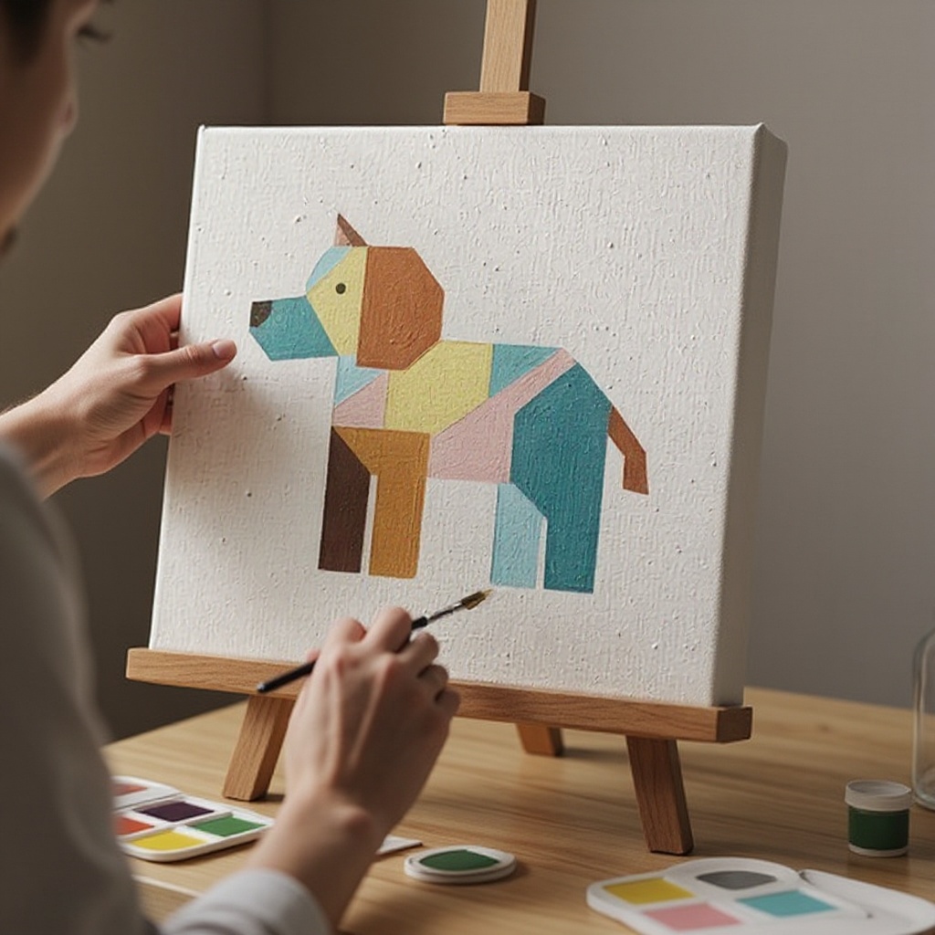 Step 3: Select your first vibrant acrylic color and begin painting one distinct section 