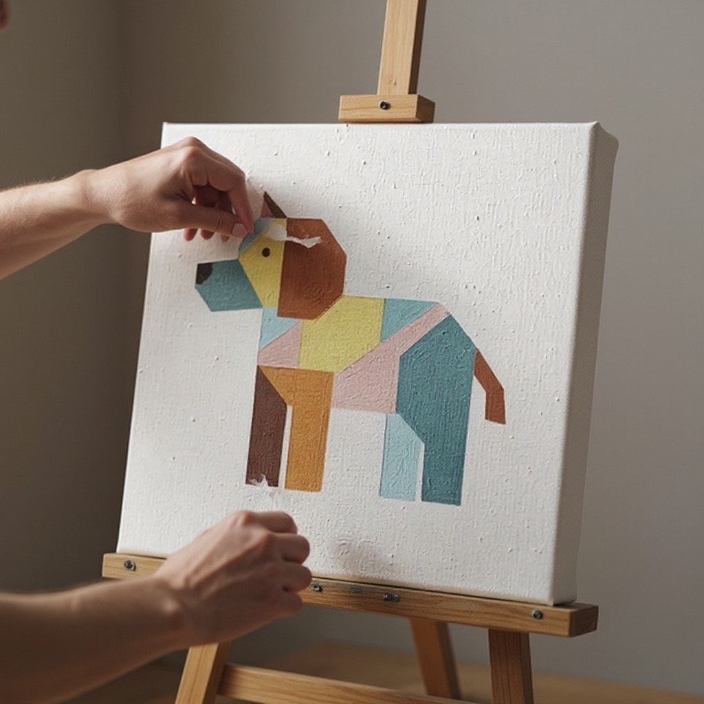 Step 7: Once all painted sections are thoroughly dry to the touch, carefully and slowly 