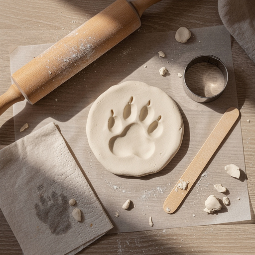 Multiple Air Dry Clay Pet Paw Prints crafts from above