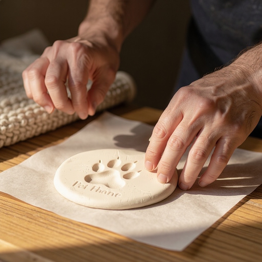 Step 3: Place the kneaded clay onto the prepared wax paper. Use your rolling pin to flat
