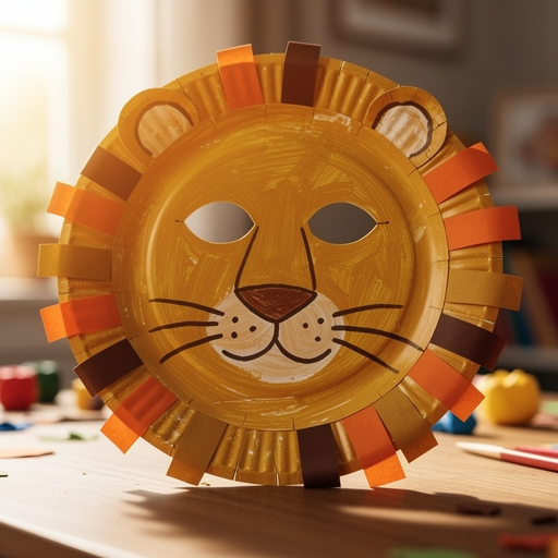 Paper Plate Lion Mask