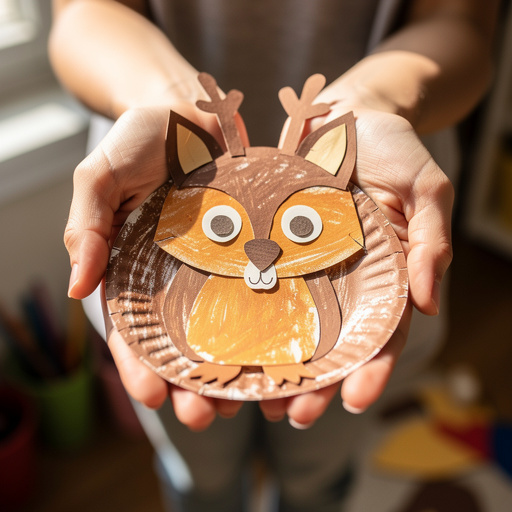 Paper Plate Woodland Creatures held in hand
