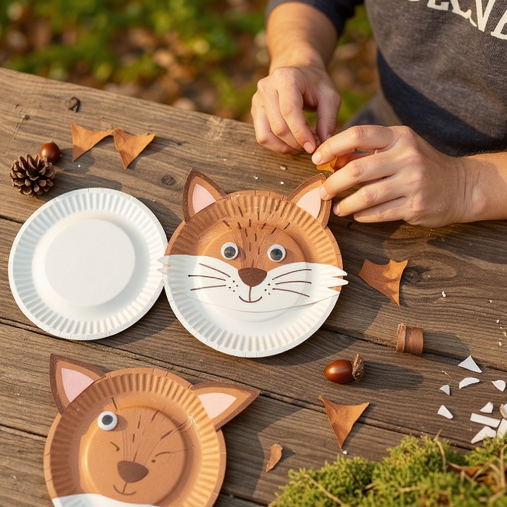 Step 1: For each animal, cut a paper plate in half.