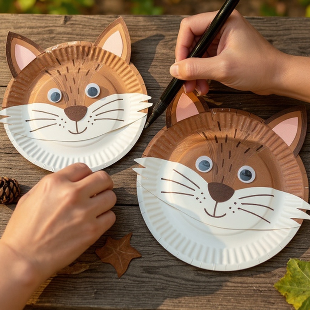 Step 11: Use a black marker or crayon to draw details like eyes (if not using paper circl