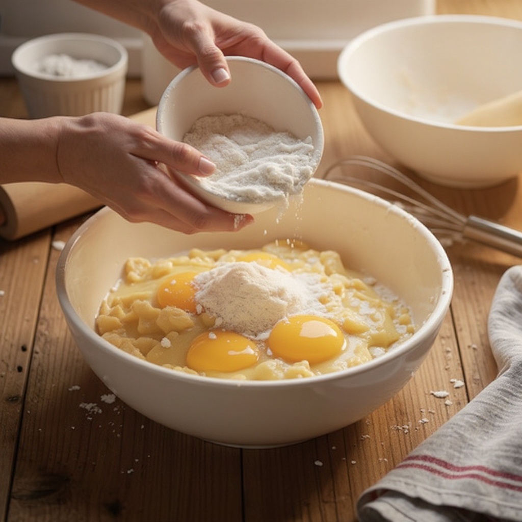 Step 5: In a separate medium bowl, whisk together the all-purpose flour, baking powder,