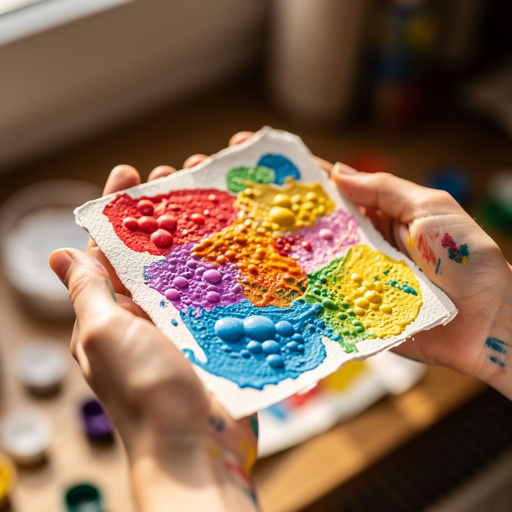 Baking Soda Fizzing Paint held in hand