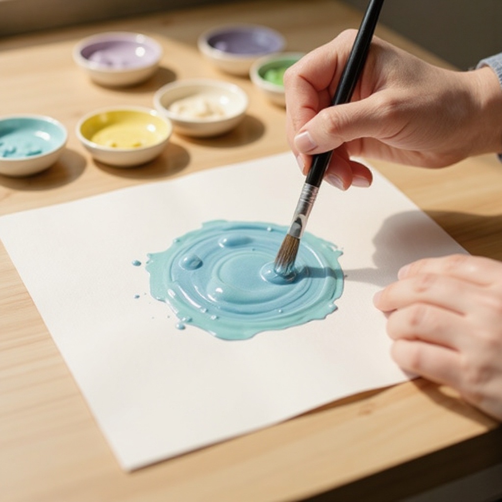 Step 5: Paint your design onto the white paper or cardstock, just like you would with re