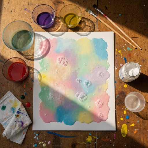 Multiple Baking Soda Fizzing Paint crafts from above