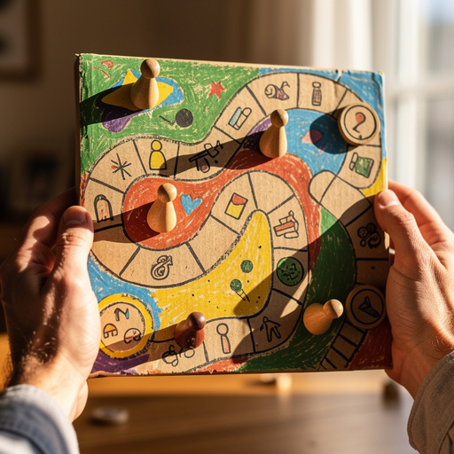 Family Fun Board Game Creation held in hand