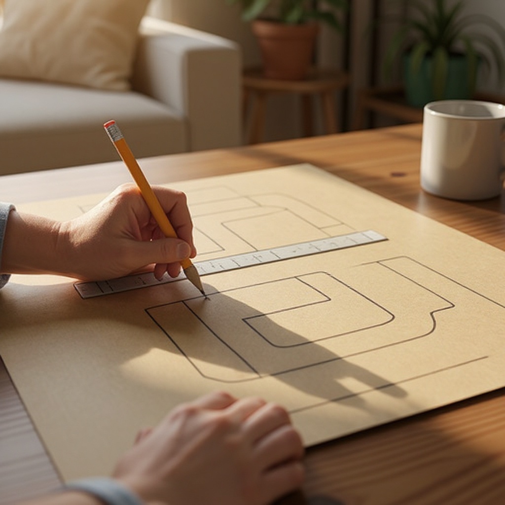 Step 2: Step 2: Lightly sketch a path or grid on your cardboard using a pencil and ruler