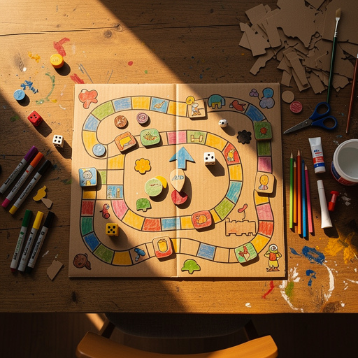 Multiple Family Fun Board Game Creation crafts from above