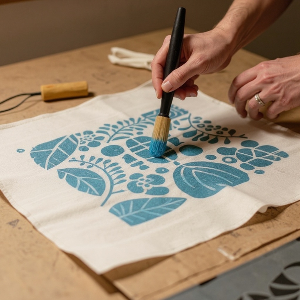 Step 8: Open your fabric ink or paint and stir it gently with a clean tool or the sponge