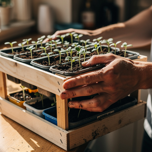 Indoor Seedling Station Setup held in hand