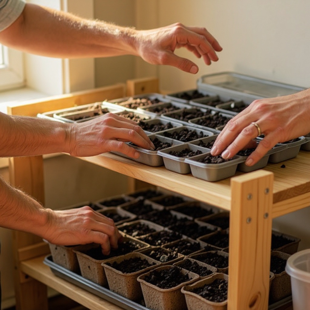Step 2: Prepare your seed starting soil mix by moistening it thoroughly. The ideal consi