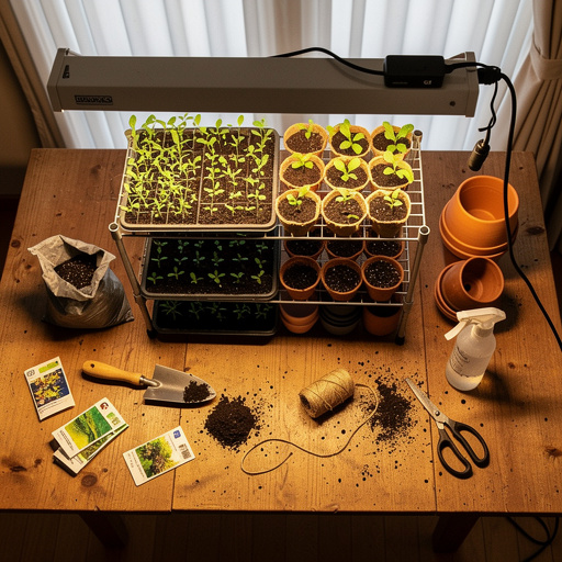 Multiple Indoor Seedling Station Setup crafts from above