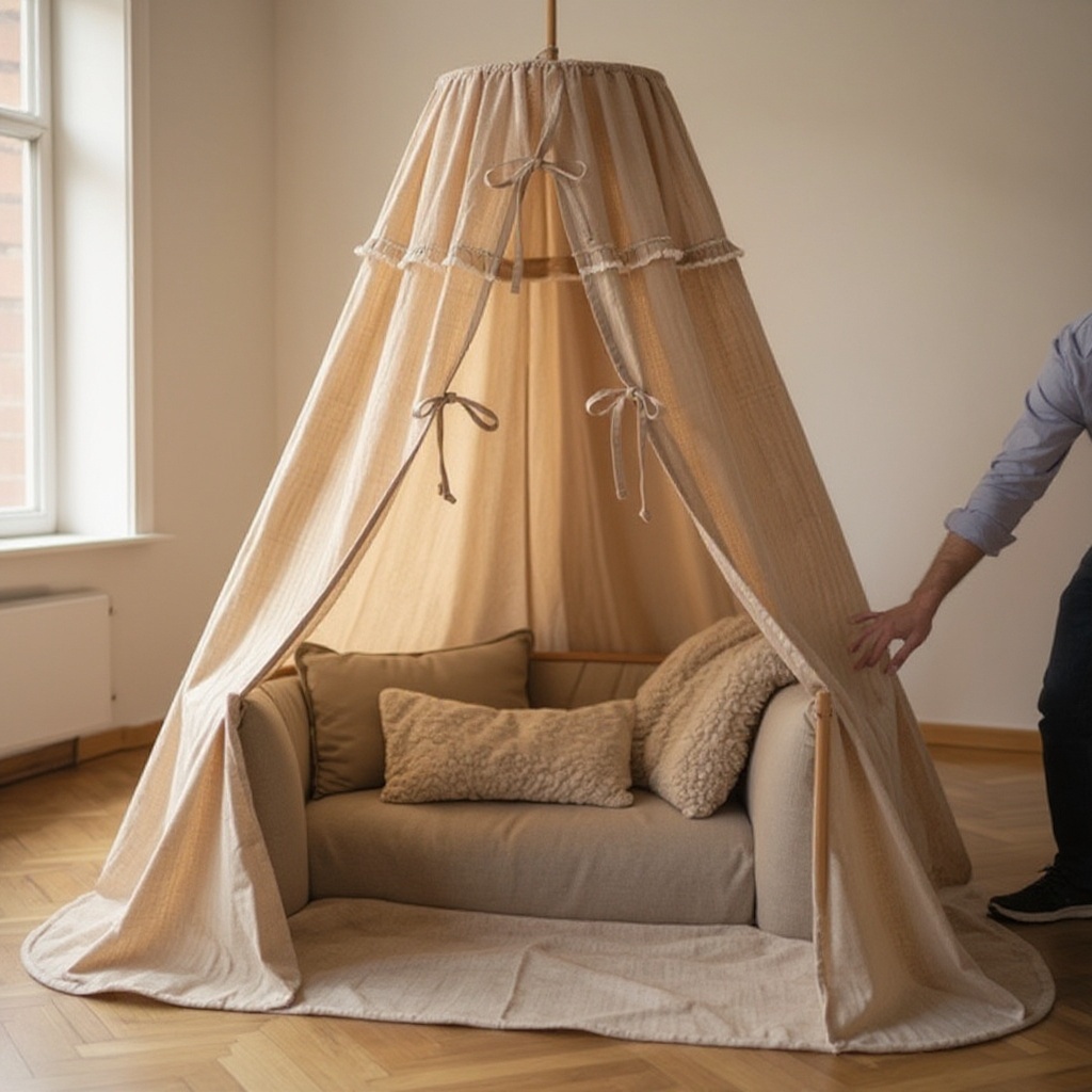 Step 2: Arrange your furniture (chairs, sofas, bed) to form the basic structure of your 