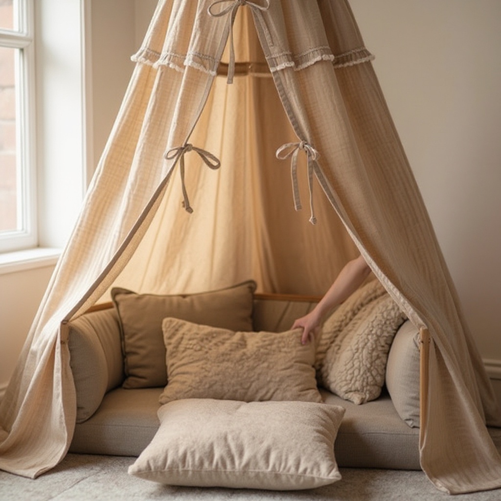 Step 7: Place pillows and cushions inside the fort to create a comfortable floor and sea