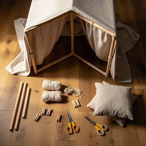 Multiple Cozy Corner Fort Frame crafts from above