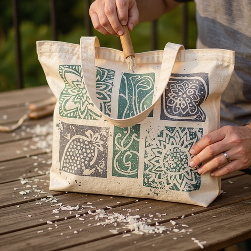 Step 3: Step 3: Carefully carve your design into the printing block using the carving to