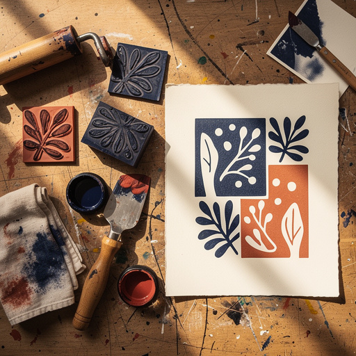 Multiple DIY Block Printing Fun crafts from above