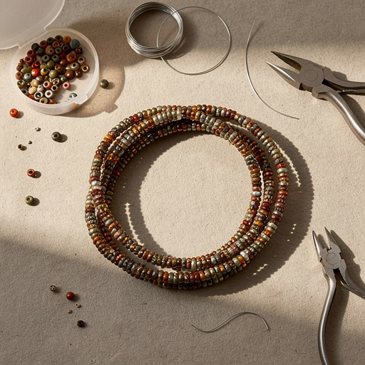 Multiple Beaded Coil Bracelets crafts from above