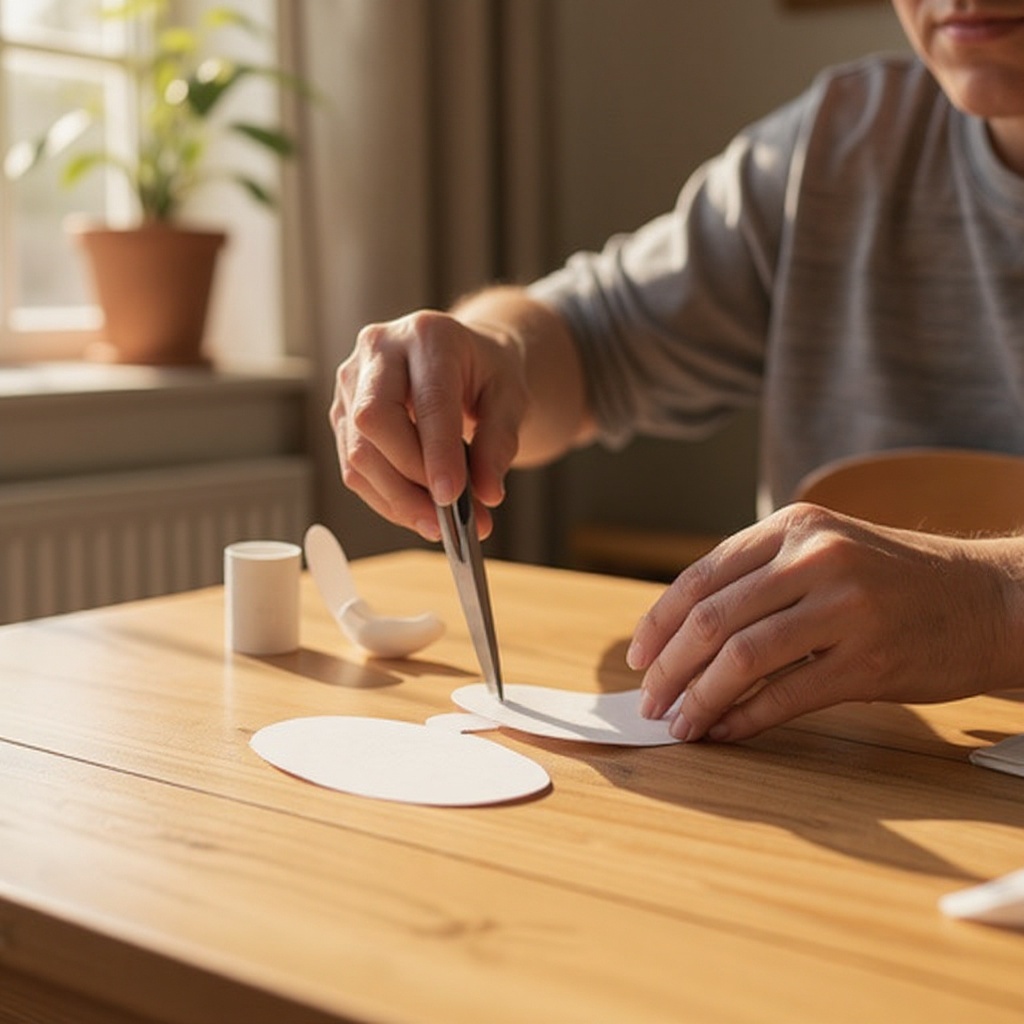 Step 3: Cut out the two white oval ear shapes.