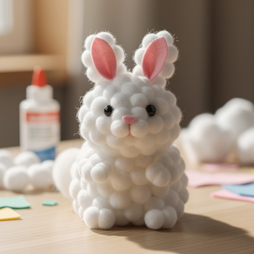 Fluffy Cotton Ball Bunny