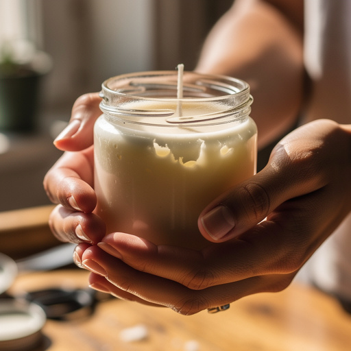 DIY Scented Candle Making held in hand
