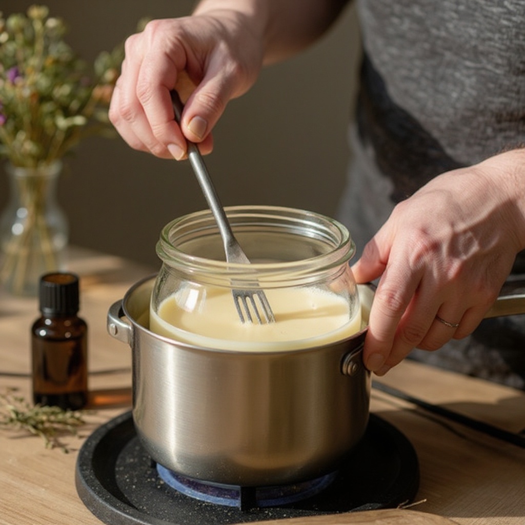 Step 8: Add the fragrance oil according to your kit's instructions, which usually involv