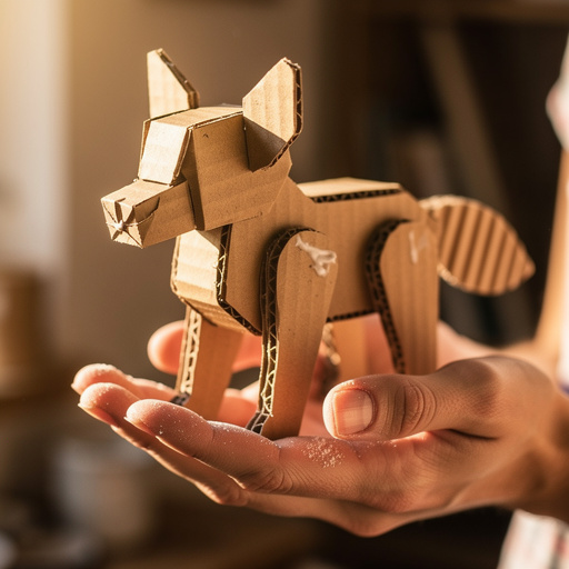 Cardboard Animal Sculptures held in hand