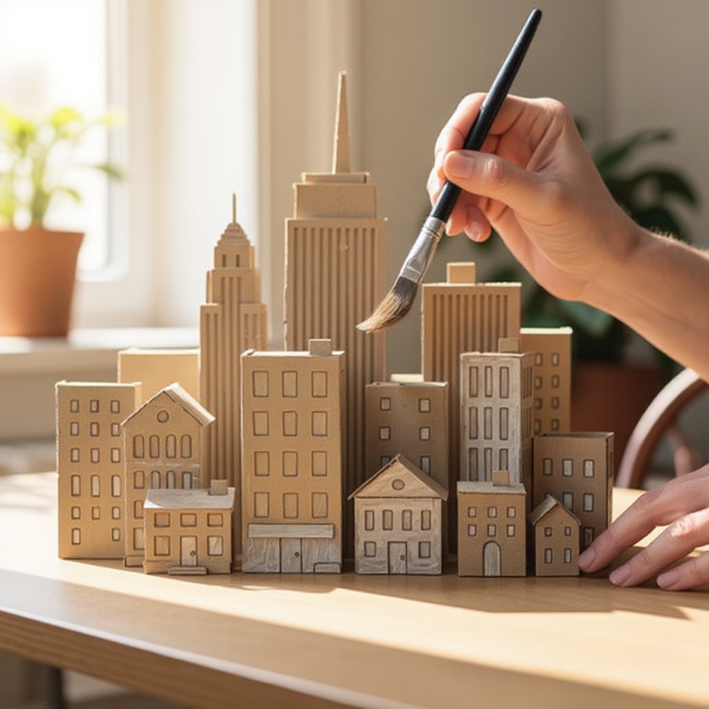 Step 7: If you want to create depth or unique architectural features, cut out small piec