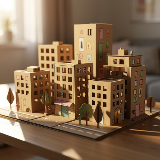 Cardboard Cityscape Diorama