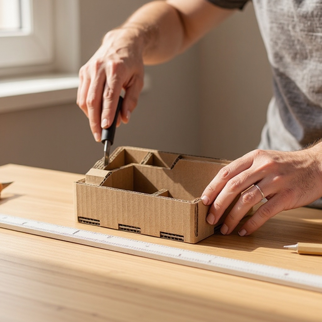 Step 3: Using your metal ruler and pencil, carefully draw the base rectangle onto one of