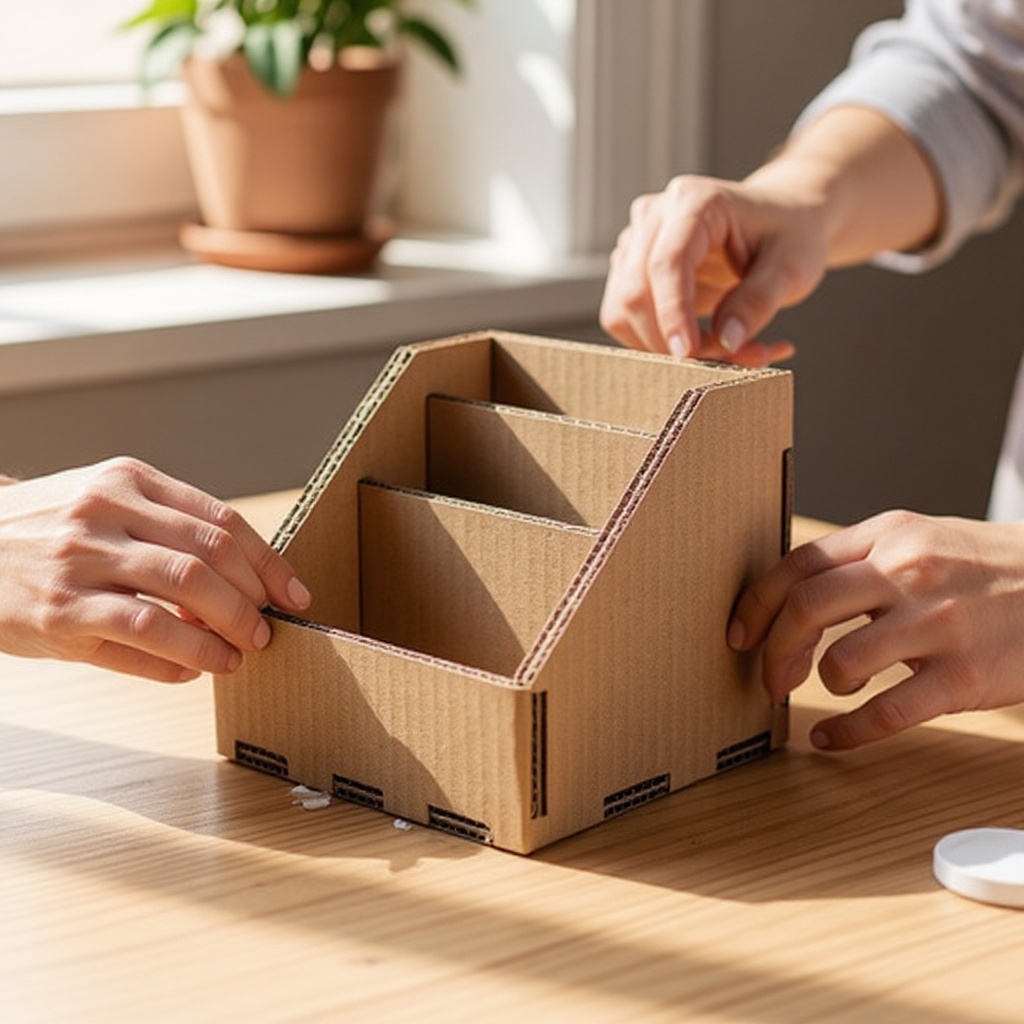 Step 9: Measure and draw two end pieces, each measuring 4 inches wide and 4 inches high.