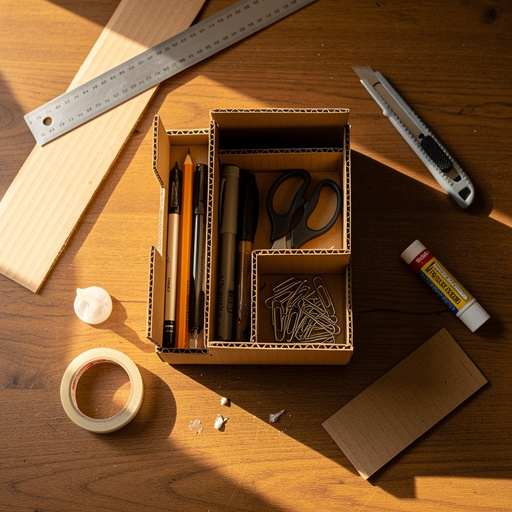 Multiple Cardboard Desk Organizer crafts from above