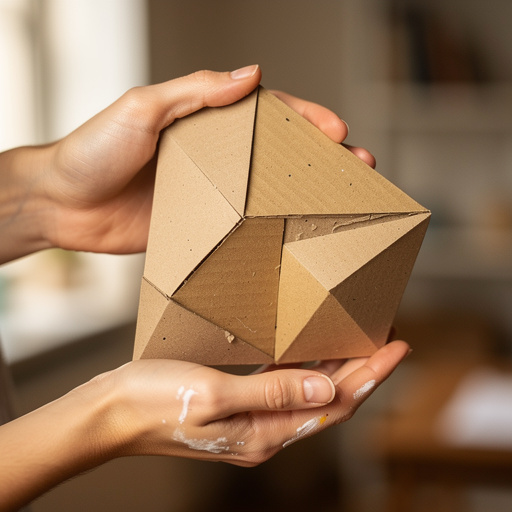 Cardboard Geometric Wall Art held in hand