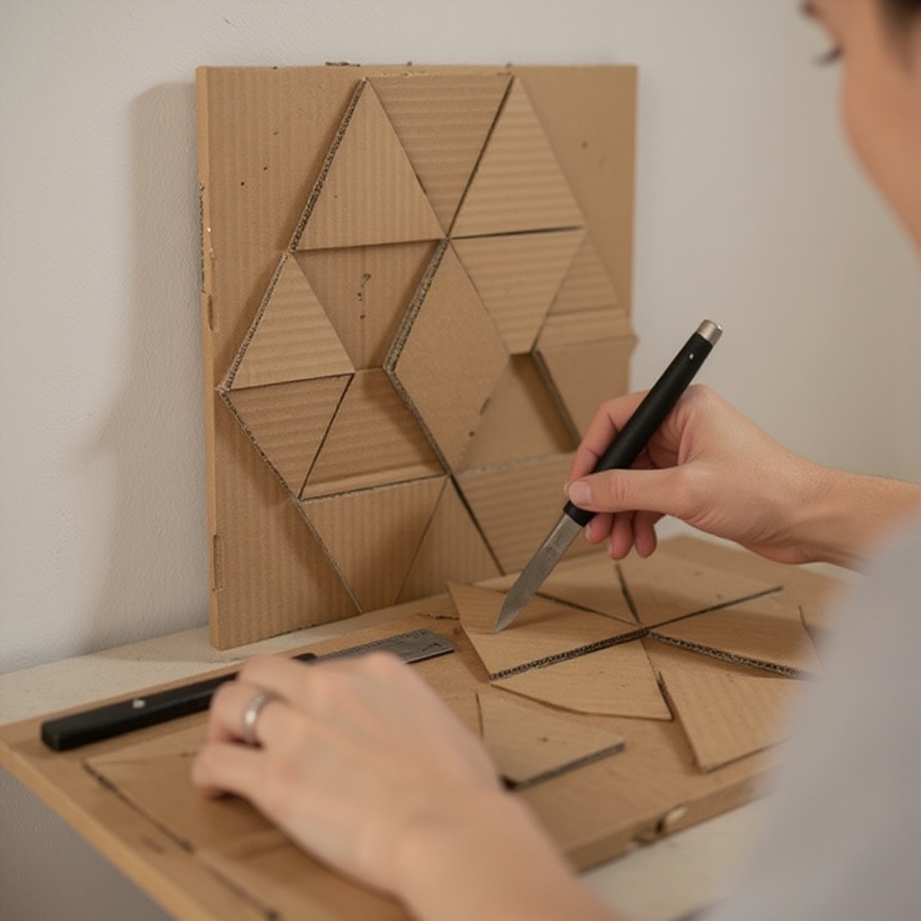 Step 3: Precisely cut out the drawn shapes using your craft knife and ruler, or sturdy s