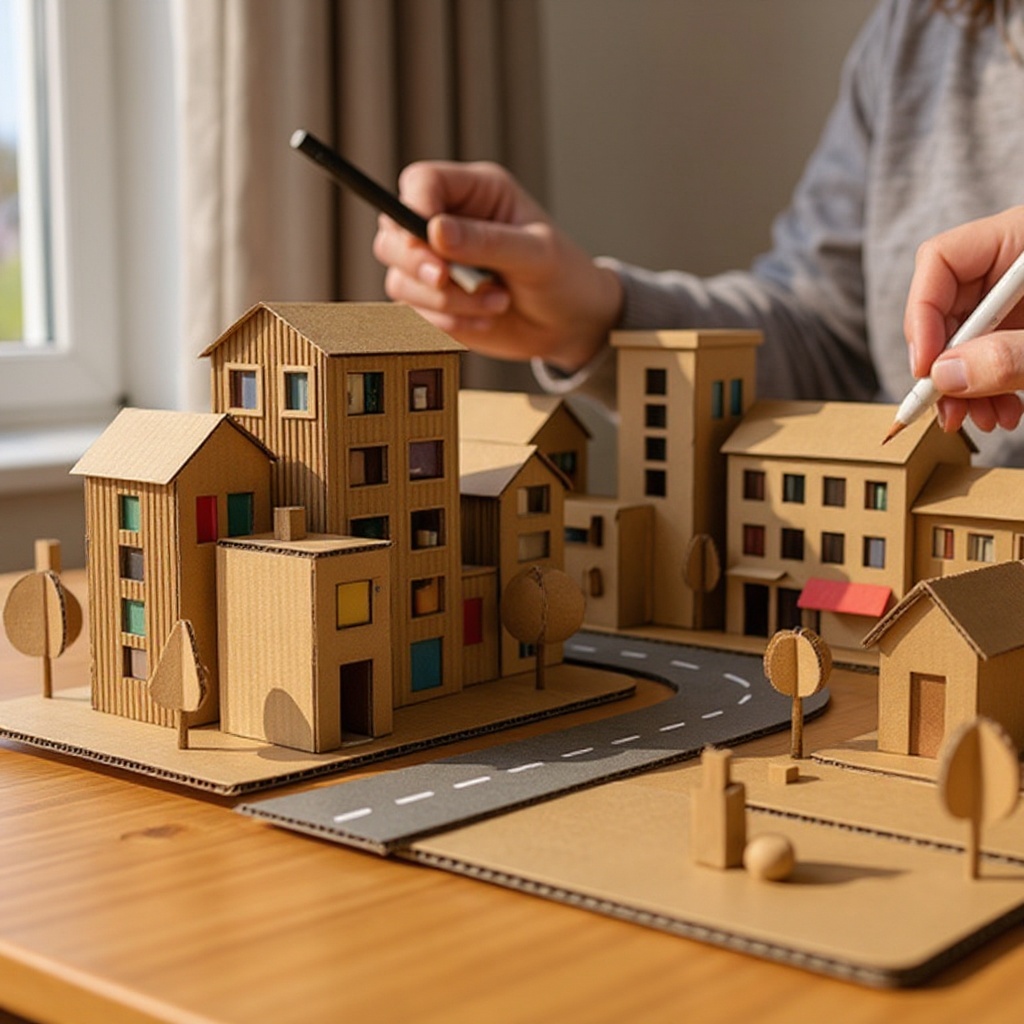 Step 9: Glue the buildings down to your base to secure them in place, ensuring they are 