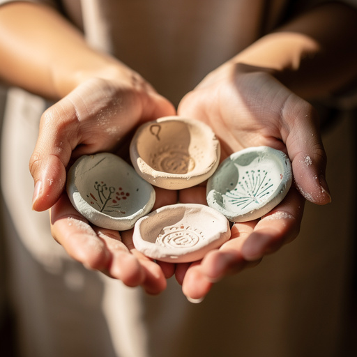 Air Dry Clay Trinket Dishes held in hand