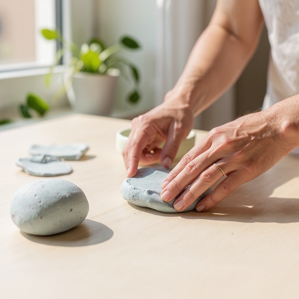 Step 1: Begin by conditioning your air dry clay: Knead the air dry clay for 2-3 minutes