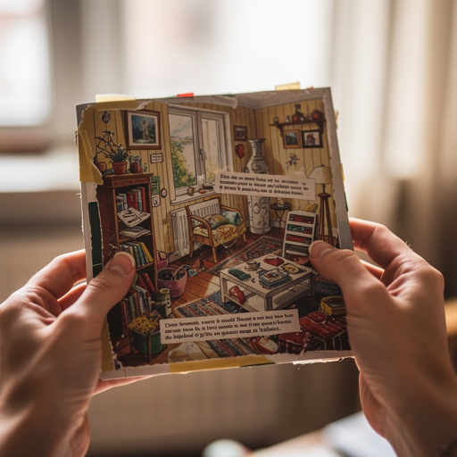 Magazine Scrap Story Collage held in hand